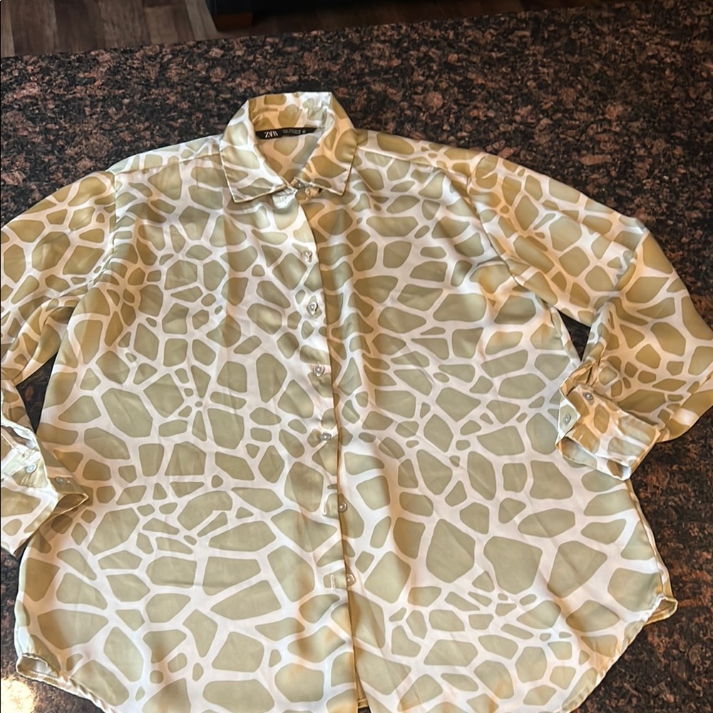 Zara animal print blouse